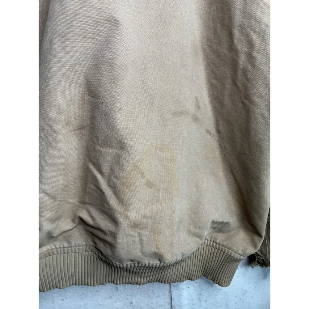 Carhartt J14 Santa Fe Jacket Mens 2XL Tall Tan Duck Canvas Distressed Workwear